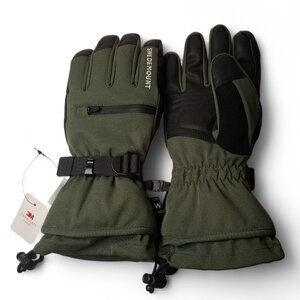 Swedemount Men's Ski Gloves Size M Green 3M Thinsulate Waterproof Softshell